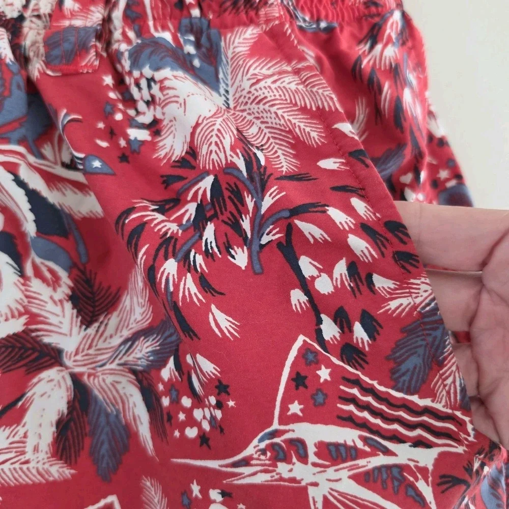 Columbia PFG Mens Swim Suit Trunks LARGE Red Hawaiian Print Mesh lined